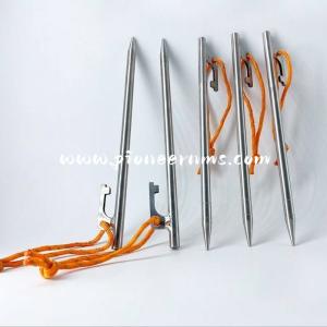 Ultralight Titanium Tent Peg with Rope | Hiking & Camping Stake